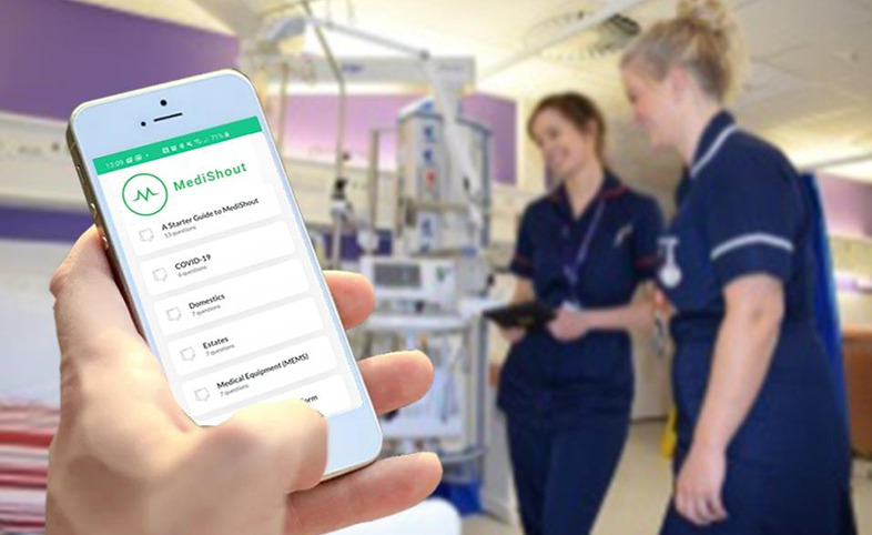 MediShout app used on hospital ward