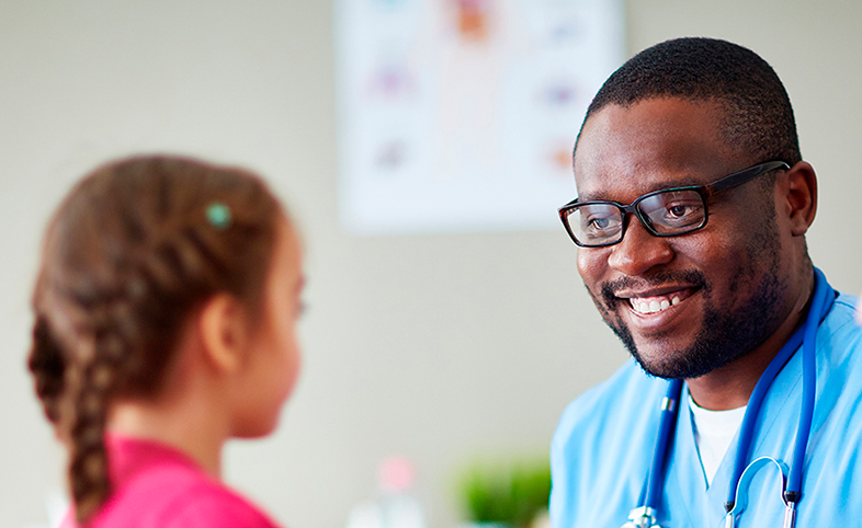Clinician providing care for patient