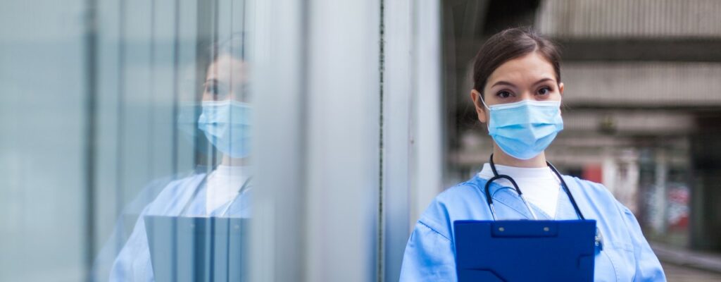 Healthcare professional mask PPE QI training
